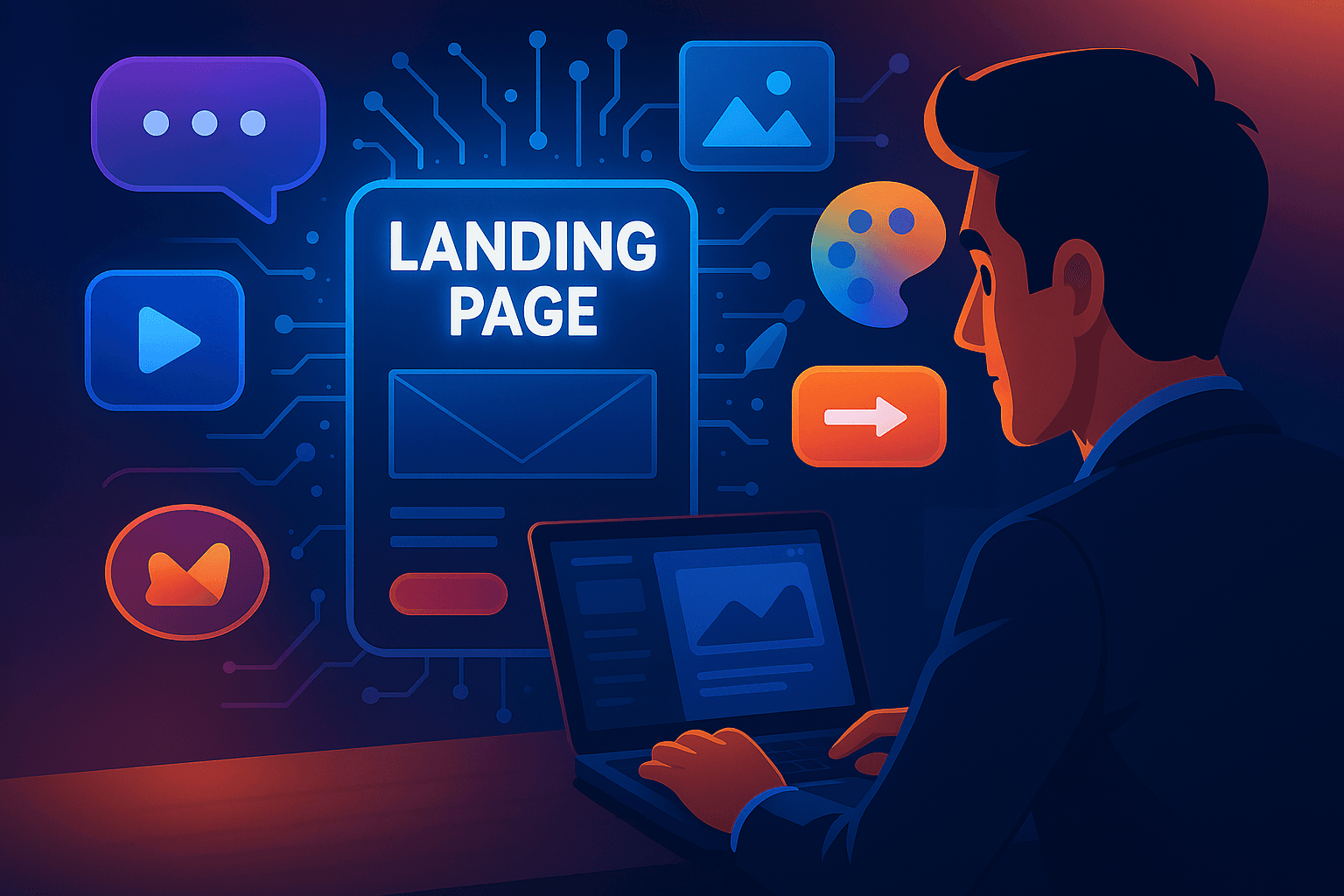 Screenshot of a landingpage app
