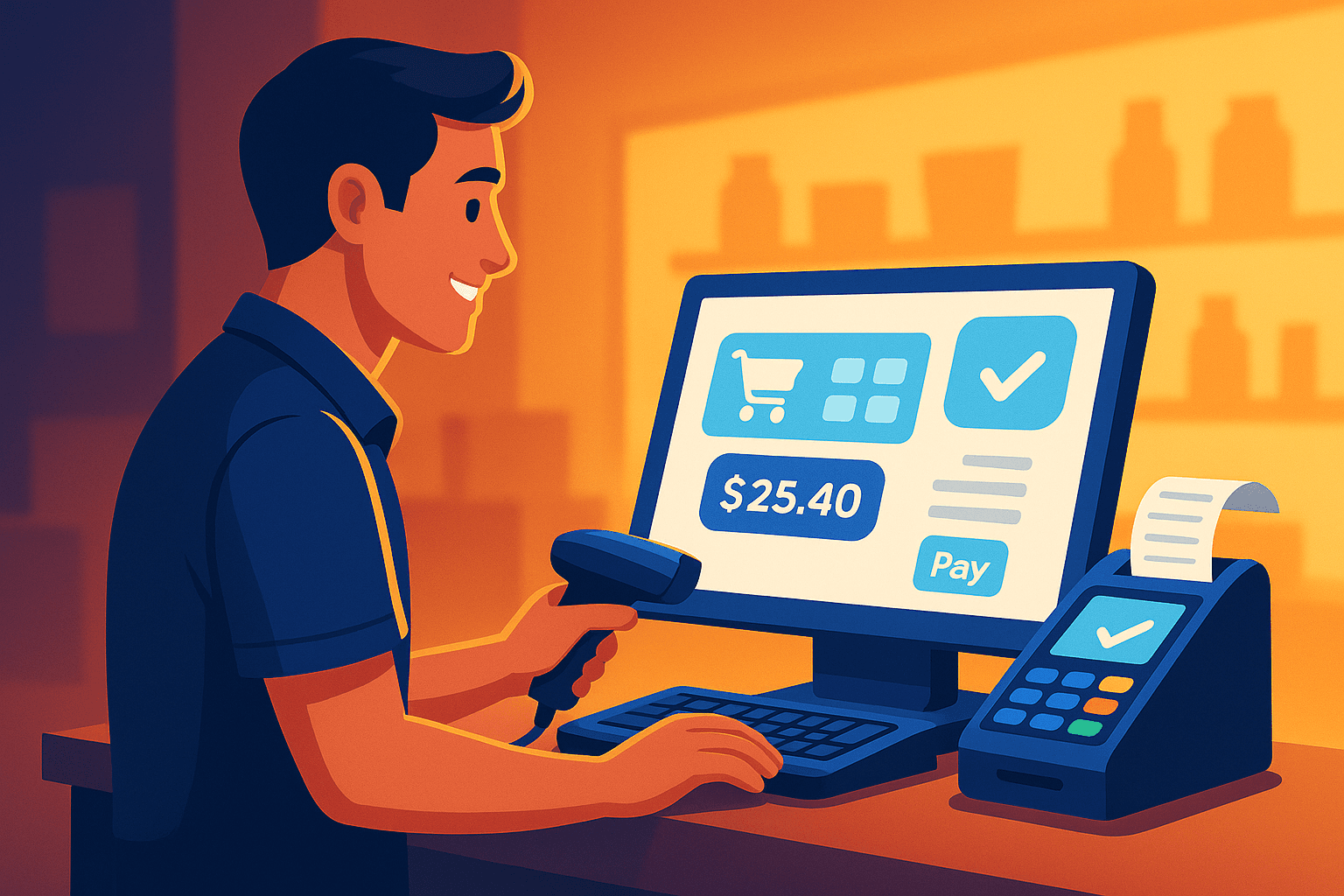 Screenshot of a POS app