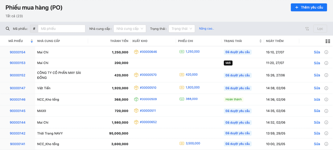 Cơ chế mua hàng nhập kho đơn giản