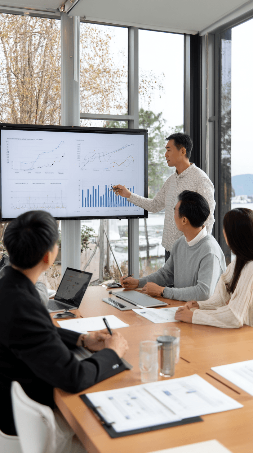 Đội ngũ họp bàn chiến lược bán lẻ hợp nhất