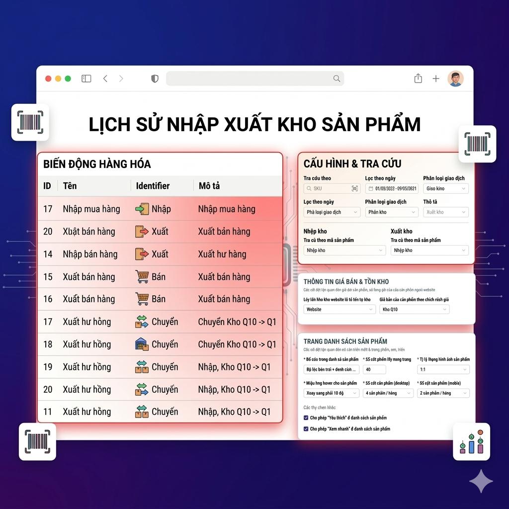 Bắt bài mọi biến động hàng hoá với lịch sử nhập xuất kho